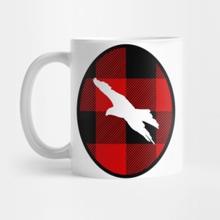 Eagle in Buffalo Plaid Oval Mug